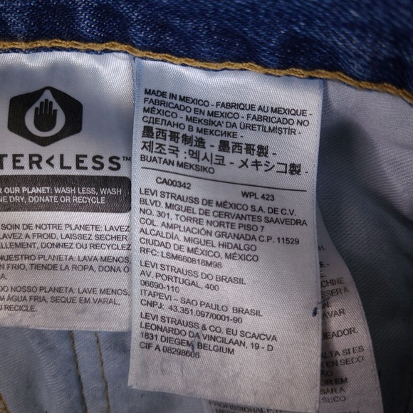 Levi's 505 Jeans Mens 42X33.5 Blue High Rise Straight Leg Denim - Picture 8 of 16